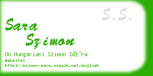 sara szimon business card